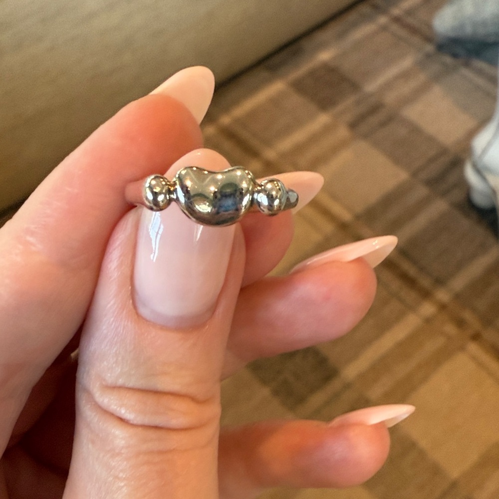 Tiffany Signature Bean Silver Women's Ring size 6